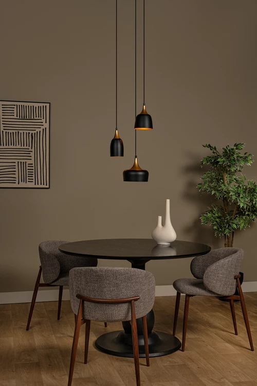 Lucide CHAYANNE - Suspension - Ø 30 cm - 3xE14 - Noir - ambiance 1